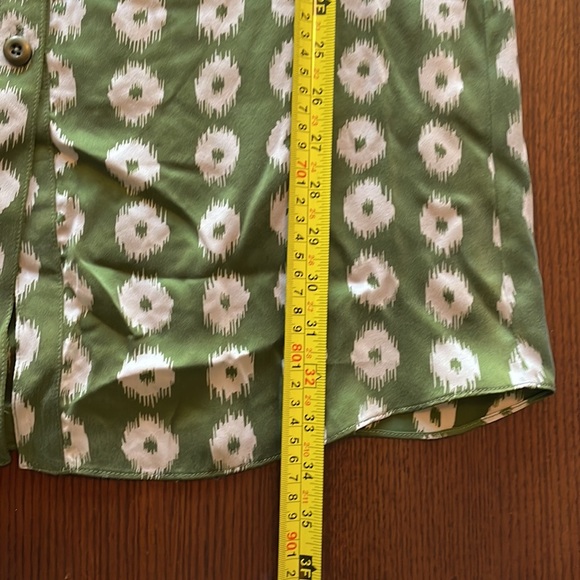 81 POPPIES Shirt Dress Silk. Green Mini Dress size 6? - Picture 6 of 7
